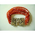 Sterling Silver Carnelian Faceted Bracelet (Dominican Republic)