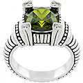 Two-tone Designer-inspired Princess Olive CZ Ring
