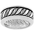 Two-tone Rhodium and Black Accent Cocktail Ring