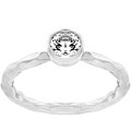 Silvertone Solitaire Bridal Inspired Ring