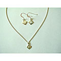 Silver Cutout Necklace and Earrings Set (USA)