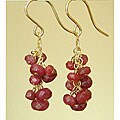 Faceted Ruby Drop Earrings (Dominican Republic)