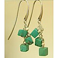 Handmade Silver Turquoise and Howlite Earrings (Dominican Republic)