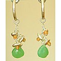 Silver Chrysophase and Aventurine Drop Earrings (USA)