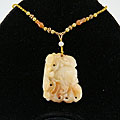 Yellow Jade Pendant with Necklace (China)