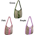 Fubu Logo Print Canvas Hobo Bag