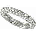 Sterling Silver Pave Cubic Zirconia Eternity Band
