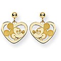 14k Gold Disney's Mickey Mouse Heart Earrings