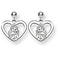 Sterling Silver Disney's Princess Belle Heart Earrings