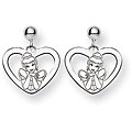 Sterling Silver Disney's Cinderella Heart Earrings