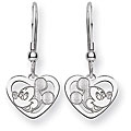 Sterling Silver Disney's Mickey Mouse Heart Earrings
