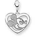 Sterling Silver Disney's Mickey Mouse Heart Charm