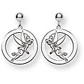 Sterling Silver Disney's Tinker Bell Circle Earrings