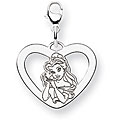 Sterling Silver Disney's Princess Belle Heart Charm