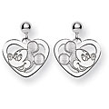 14k White Gold Disney's Mickey Mouse Heart Earrings