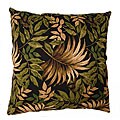 Tropical Palm Black Large Outdoor Floor Pillow