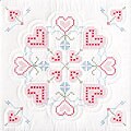 Stamped White Interlocking Hearts Quilt Blocks