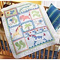 'Safari' Stamped Cross Stitch Crib Cover Kit