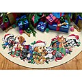 Frisky Friends Tree Skirt Counted Cross Stitch Kit