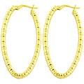 Goldkist 18k Gold over Silver Oval Hoop Earrings