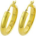 Goldkist 18k Gold over Silver Shiny Hoop Earrings