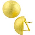 Goldkist 18k Gold over Silver Satin Button Earrings