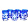 Double Old Fashion Blue Glasses (Set of 6)