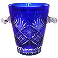 Blue Cut Glass Ice Bucket