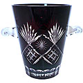 Ruby Red Cut Glass Ice Bucket