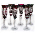 Ruby Red Flute Glasses (Set of 6)
