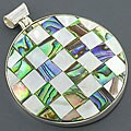 Sterling Silver Abalone/ Mother of Pearl Pendant (Indonesia)