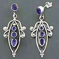 Sterling Silver Iolite Dangle Earrings (India)