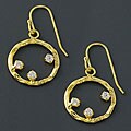 14k Gold over Silver CZ Circle Earrings (China)