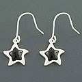 Black Onyx Silver Star Earrings (China)