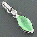 Sterling Silver Green Chalcedony Pendant (China)