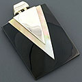 Sterling Silver Black Bone Shell Pendant (Indonesia)
