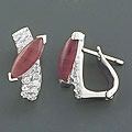 'Beautiful' Cabochon Amethyst Silver Earrings (China)