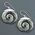Sterling Silver Mother of Pearl Swirl Earrings (Indonesia)