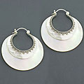 Sterling Silver Mother of Pearl Crescent Earrings (Indonesia)