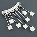Sterling Silver Mother of Pearl Squares Pendant (Indonesia)