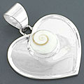 Sterling Silver Shiva Shell Heart Pendant (Indonesia)
