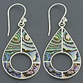 Sterling Silver Abalone Teardrop Earrings (Indonesia)