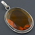 Sterling Silver 56ct Bloody Quartz Pendant (India)