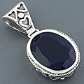 Sterling Silver 20ct Sapphire Pendant (India)