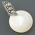 Mother of Pearl and Marcasite Silver Pendant (China)
