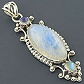 Sterling Silver Moonstone Vanity Pendant (India)