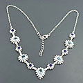 Sterling Silver Blue Topaz and Iolite Necklace (India)