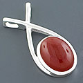 Sterling Silver 10ct Red Onyx Pendant (India)