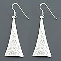 Sterling Silver Hammered Isosceles Earrings (Italy)