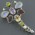 Sterling Silver Dragonfly and Gemstone Pendant (India)